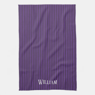 Purple pinstripes kitchen towel