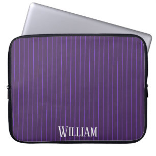 Purple pinstripes laptop sleeve
