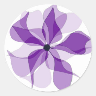 Purple Pinwheel Classic Round Sticker