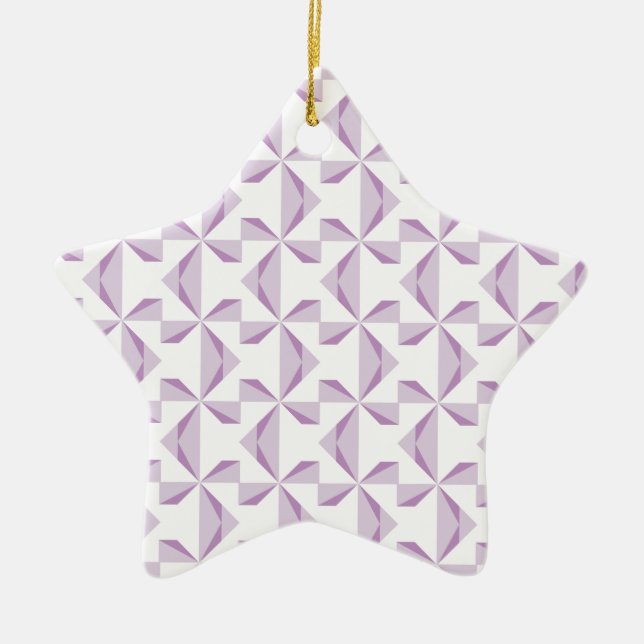 Purple Pinwheels Ceramic Ornament (Front)