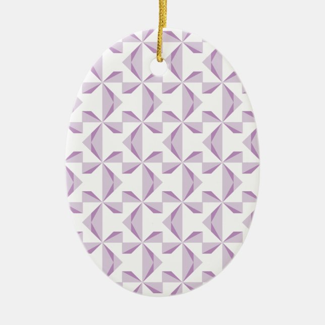 Purple Pinwheels Ceramic Ornament (Front)