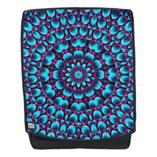 Purple Pipes  Vintage Blue Fractal Kaleidoscope Backpack