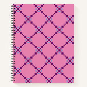 Purple Pixelated Pattern Notebook