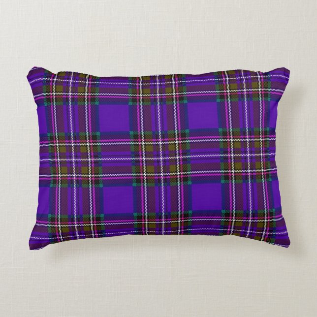 Purple Plaid Decorative Pillow (Front)