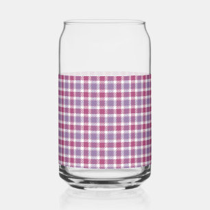 Purple Plaid Drinkware Set Can Glass