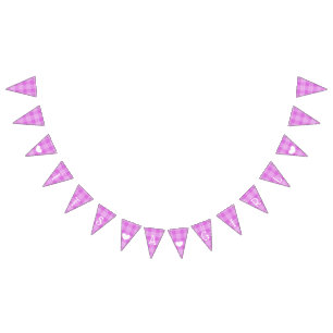 Purple Plaid Its a Girl Baby Shower Bunting Flags