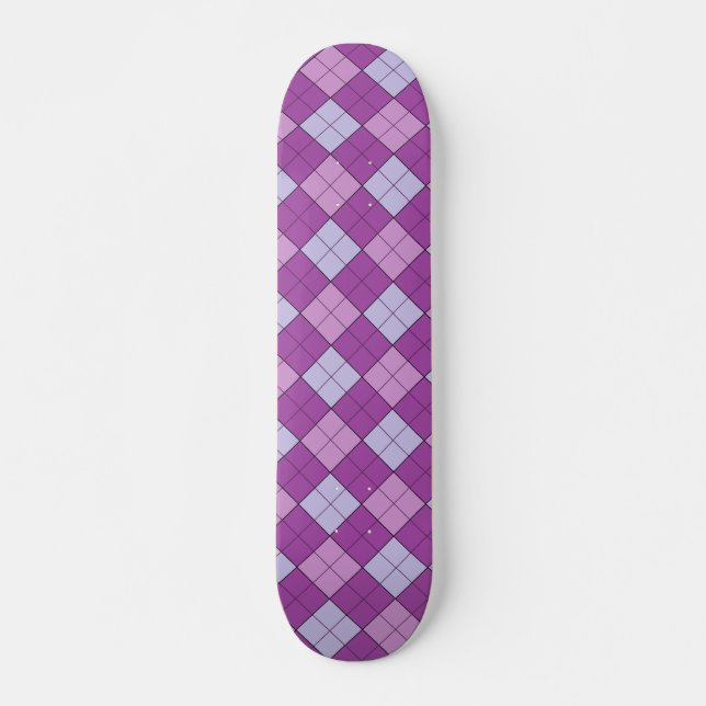 Purple Plaid Skate Deck (Front)