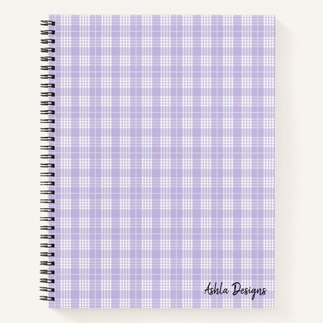 Purple Plaid Spiral Notebook (Front)