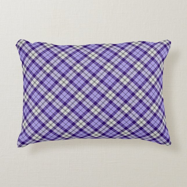 Purple Plaid Strathclyde Ancient Tartan Accent Pillow (Front)