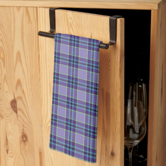 Purple Plaid Tartan 1 in shades of Lavender & Blue Kitchen Towel