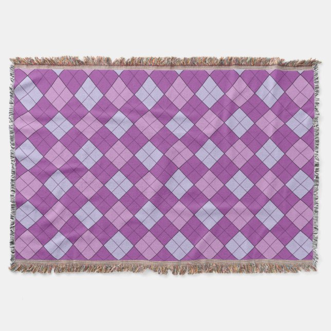 Purple Plaid Throw Blanket (Front)
