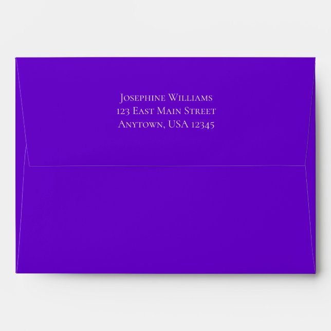 Purple Plain Simple A7 5x7 Return Address Envelope (Back (Top Flap))