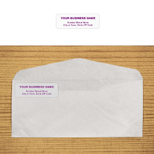 Purple Plain Texts Business Return Address Label
