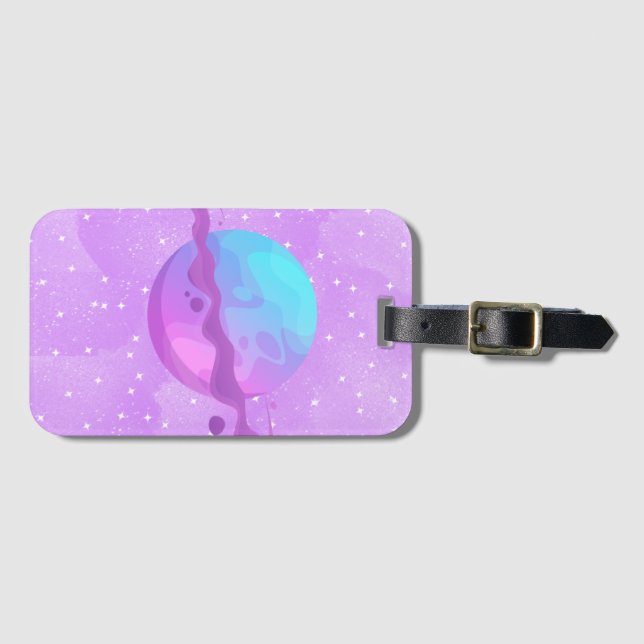 Purple Planet  Luggage Tag (Front Horizontal)