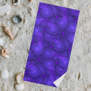 Purple - planets and lightnings cool beach towel