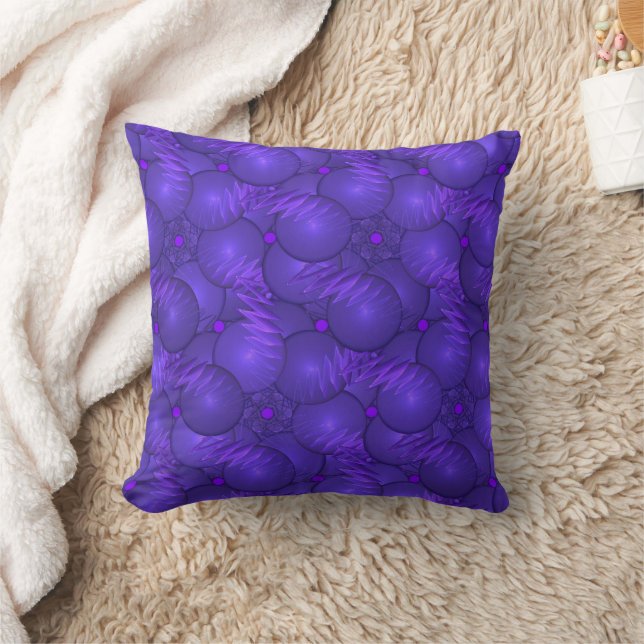Purple planets and lightnings throw pillow (Blanket)