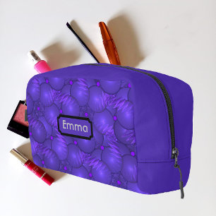 Purple planets, modern fractal pattern, custom dopp kit