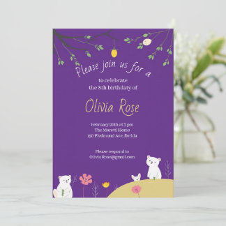 Purple Playful Birthday Invitation for Kids