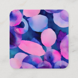 Purple Please: Abstract Violet, Blue, and Pink Square Business Card