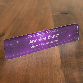 Purple Pleiades Sci Fi Author Nameplate