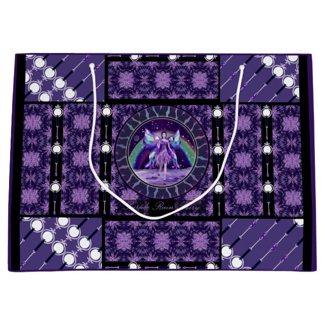 Purple pluie Fairy Grand sac cadeau (Devant)