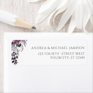 Purple / Plum Aquarelle Mariage Floral