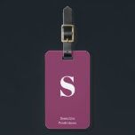 Purple Plum Berry Monogram Name Stylish Typewriter Luggage Tag<br><div class="desc">Purple Plum Berry Monogram Name Stylish Typewriter Luggage Tag for your travels and vacation,  customize this stylish bag tag it with your own initial monogram and name.</div>