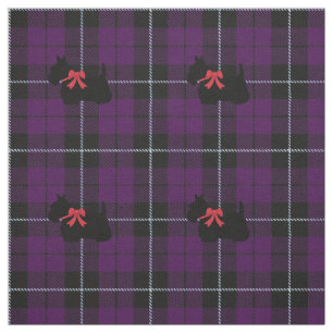 Purple/plum black w/white stripe plaid scottie fabric
