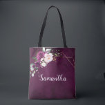 Purple Plum Blush Pink Floral Bridesmaid gift Tote<br><div class="desc">Elegant and modern floral midsummer bridesmaid gift tote features a bouquet of watercolor roses in shades of purple plum, dusty pink , sage with lush green botanical leaves and eucalyptus. Please find more matching designs and variations from my "blissweddingpaperie" store. And feel free to contact me for further customization or...</div>