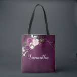 Purple Plum Blush Pink Floral Bridesmaid gift Tote<br><div class="desc">Elegant and modern floral midsummer bridesmaid gift tote features a bouquet of watercolor roses in shades of purple plum, dusty pink , sage with lush green botanical leaves and eucalyptus. Please find more matching designs and variations from my "blissweddingpaperie" store. And feel free to contact me for further customization or...</div>