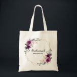 Purple Plum Blush Pink Floral Bridesmaid gift Tote Bag<br><div class="desc">Elegant and modern floral midsummer bridesmaid gift tote features a bouquet of watercolor roses in shades of purple plum, dusty pink , sage with lush green botanical leaves and eucalyptus. Please find more matching designs and variations from my "blissweddingpaperie" store. And feel free to contact me for further customization or...</div>