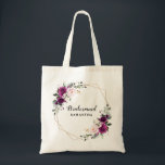 Purple Plum Blush Pink Floral Bridesmaid gift Tote Bag<br><div class="desc">Elegant and modern floral midsummer bridesmaid gift tote features a bouquet of watercolor roses in shades of purple plum, dusty pink , sage with lush green botanical leaves and eucalyptus. Please find more matching designs and variations from my "blissweddingpaperie" store. And feel free to contact me for further customization or...</div>