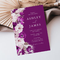 Purple Plum & Blush Watercolor Wedding