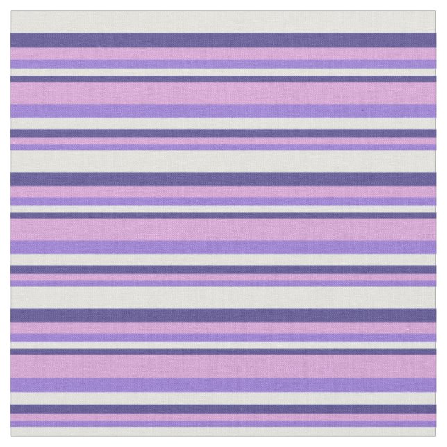 Purple, Plum, Dark Slate Blue & Light Cyan Lines Fabric (Close Up)