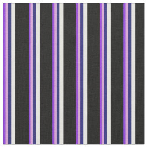 Purple, Plum, Midnight Blue, White, and Black Fabric