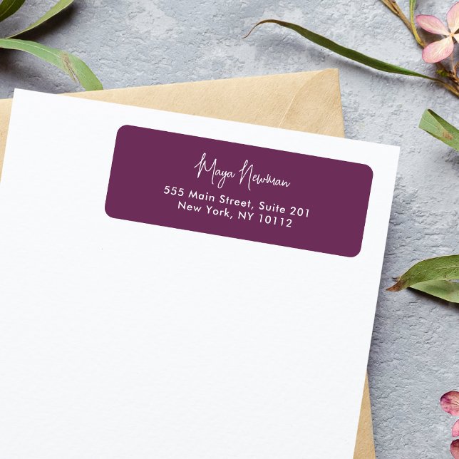 PURPLE PLUM MINIMAL SIGNATURE MONOGRAM NAME (Creator Uploaded)
