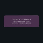Purple Plum Minimalist Return Address Label<br><div class="desc">Minimalist return address label. You can personalize by modifying the names and address,  and changing the colours to match your wedding theme.</div>