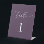 Purple Plum Minimalist Wedding Table Number Table  Pedestal Sign<br><div class="desc">Beautiful purple-plum,  elegant,  modern and minimalist,  table number card. Fully customizable. **PLEASE NOTE: To order,  simply adjust your table number and add each number to your cart separately. Then check out once you are finished.</div>