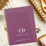 Purple plum monogram initials planner<br><div class="desc">Plum,  purple background and white text. Personalize and add your monogram initials,  name and a title year.</div>
