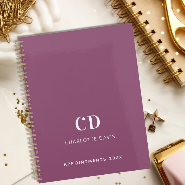 Purple plum monogram initials planner (Creator Uploaded)