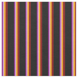 Purple, Plum, Orange, Maroon & Black Pattern Fabric