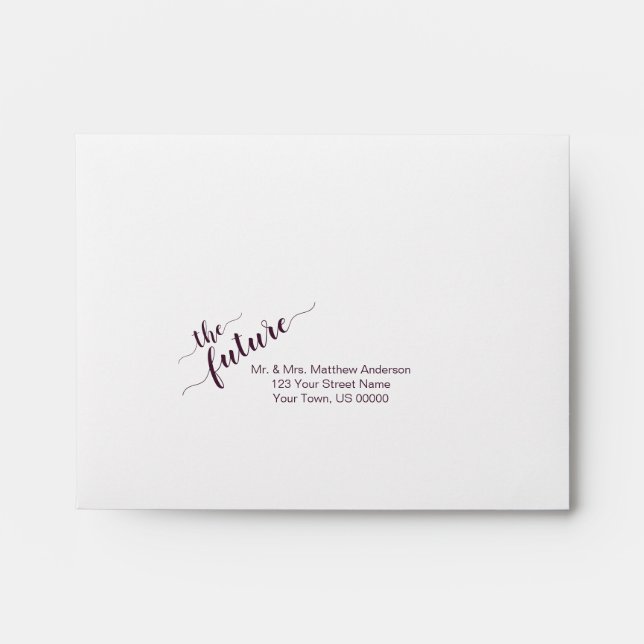 Purple Plum Pink Peonies The Future Mr. & Mrs. Envelope (Front)