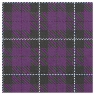 Purple/Plum plaid with white/black stripe Fabric