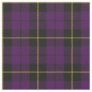 Purple/Plum plaid yellow/gold/black stripe Fabric