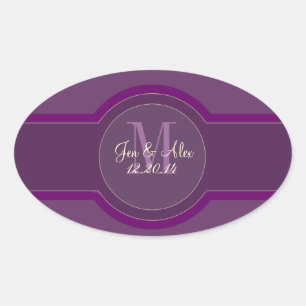 Purple Plum Wedding Favour Stickers