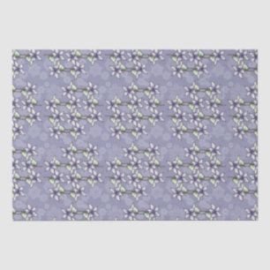 Purple Poinsettias & Snowflakes Christmas Winter Tissue Paper