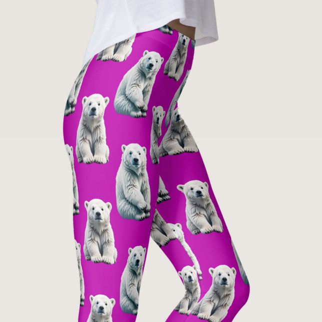 Purple Polar Bear Pattern Design  Leggings (Creator Uploaded)