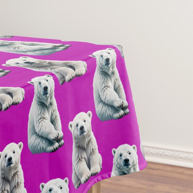 Purple Polar Bear Pattern Design  Tablecloth (Creator Uploaded)