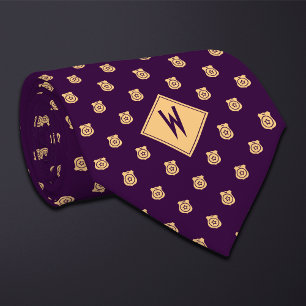 Purple Police Badge Pattern Tie