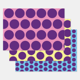 Purple Polka Dot Fun Art Wrap Craft Paper